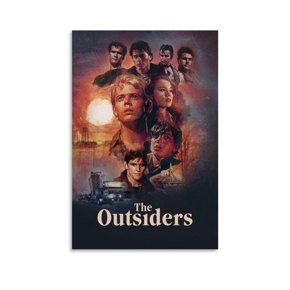 The Outsiders Poster Vintage Movie Canvas Posters Wall Art Decoration for Home Office Living Room, Dormitory, Boy's room, Bedroom(24"Lx36"W Unframed)