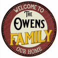 thumbnail image 1 of The Owens Family 14" Round Metal Sign Kitchen Game Room Decor 100140038127, 1 of 1
