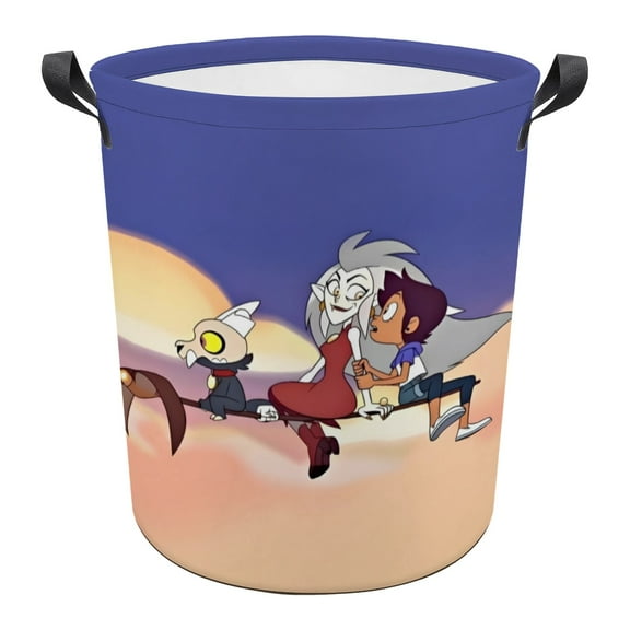 The Owl House Pattern Dirty Clothes Basket 13in x 17in Waterproof And Wear-resistant Easy To Carry And Portable