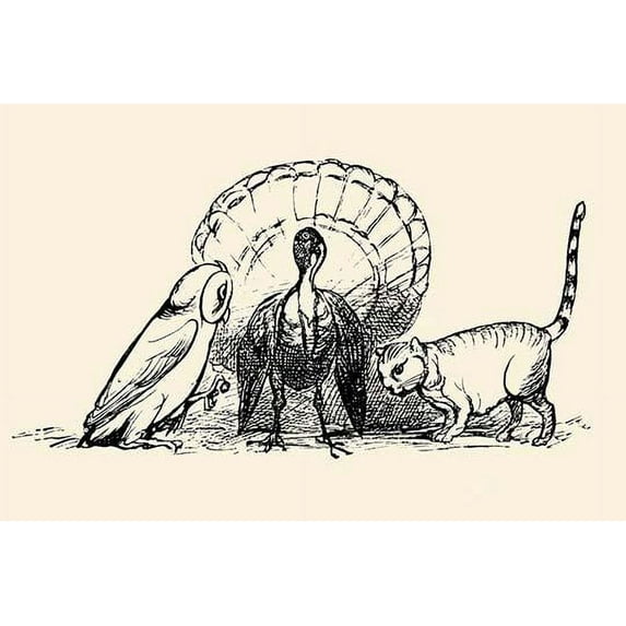 The Owl and the pussycat were married by the owl on the hill, in this classic children's tale. Poster Print by Edward Leer (18 x 24)