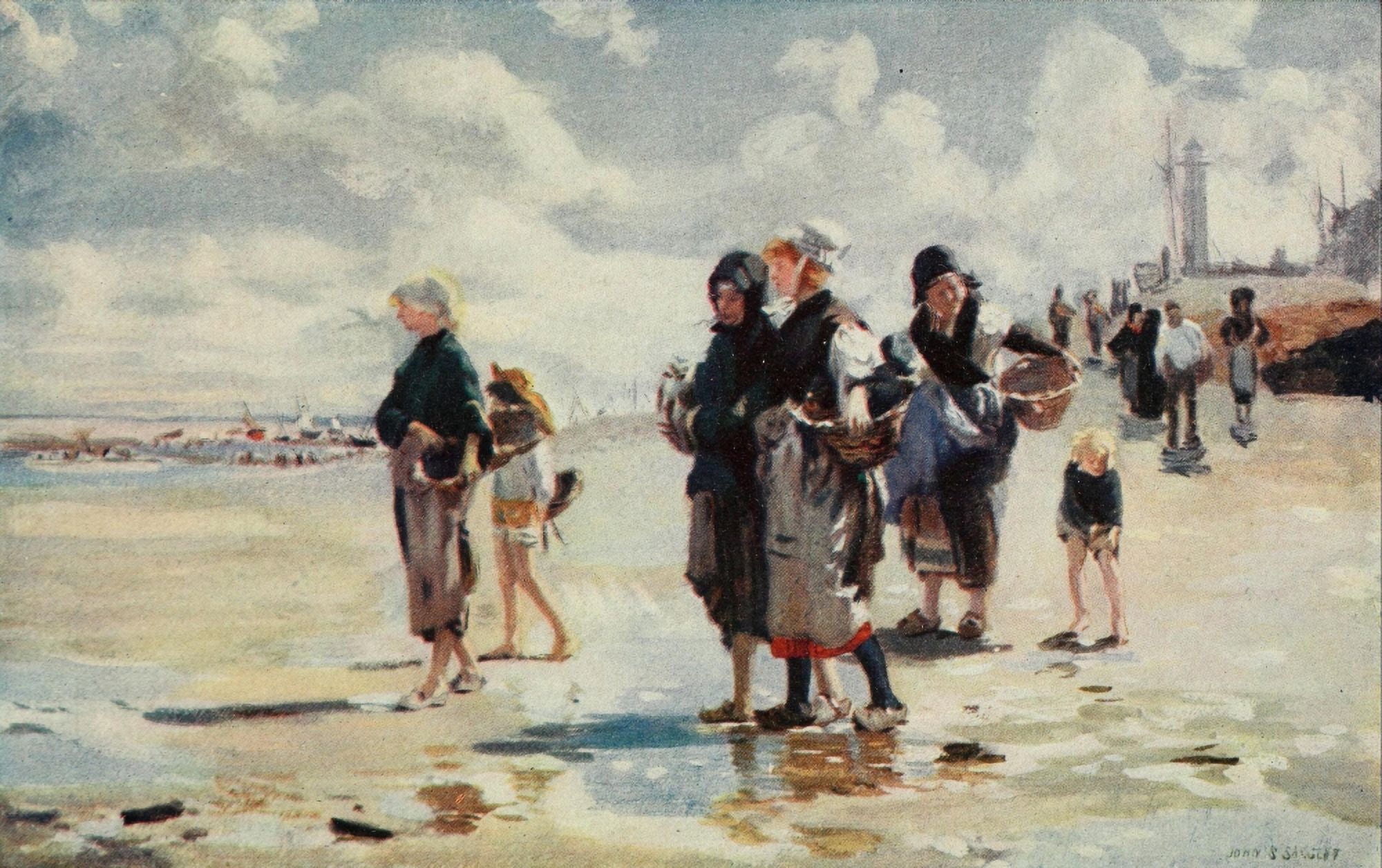 The Oyster Gatherers Canvas Art - J Singer Sargent (24 x 36)