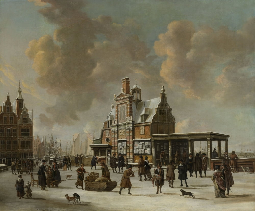 The Paalhuis And Nieuwe Brug Canvas Art - (36 x 24)