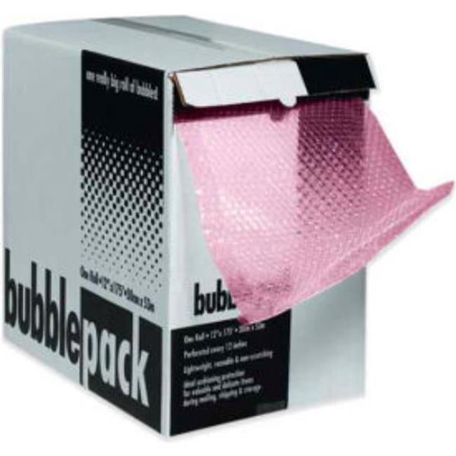 Box Packaging B1499522 Perforated Anti Static Bubble Roll with Dispenser - 24 in. x 65 ft. x 0.5 in. - Pink