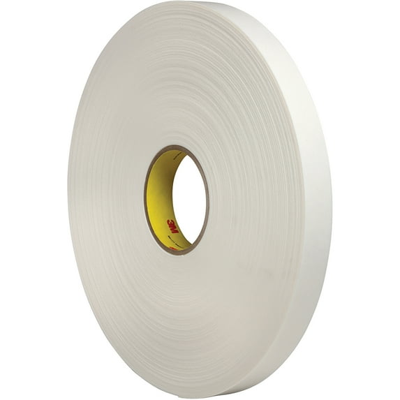 The Packaging Wholesalers 3M 4462 Double Sided Foam Tape 1" x 5 yds. 1/32" White 1/Case TDST9554462R