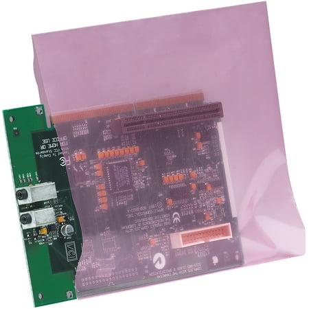 The Packaging Wholesalers Anti-Static Flat 4 Mil Poly Bags 4" x 6" Pink 1000/Case PBAS1060