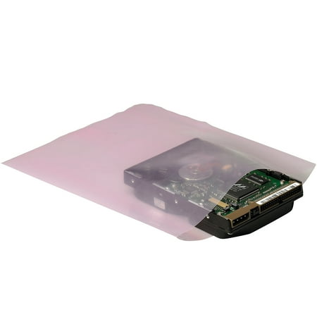 The Packaging Wholesalers Anti-Static Flat 6 Mil Poly Bags 8" x 12" Pink 1000/Case PBAS8300