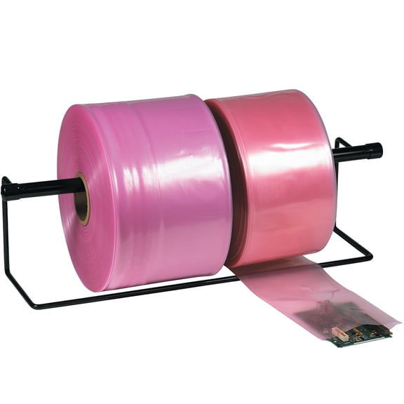 The Packaging Wholesalers Anti-Static Poly Tubing 4 Mil 4" x 1075' Pink 1/Roll PTAS0404