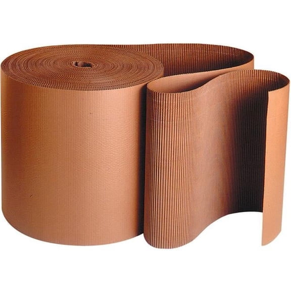 The Packaging Wholesalers B69348 A Flute Kraft Singleface Corrugated Roll - 72 in. x 250 ft.