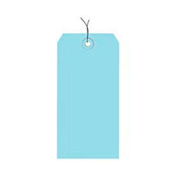 The Packaging Wholesalers BP5203 6.25 x 3.12 in. No. 8 Light Blue Wired Tag Pack - Pack of 1000
