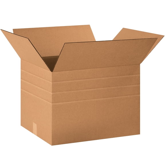 The Packaging Wholesalers Corrugated Kraft Box 20" x 16" x 14" - 25/Bundle 500/Bale BS201614MD