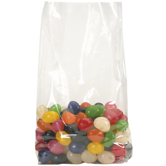 The Packaging Wholesalers Gusseted 2 Mil Poly Bags 4" x 2" x 12" Clear 1000/Case PB1535