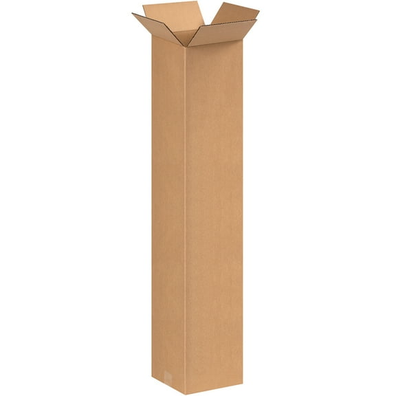 The Packaging Wholesalers Tall Corrugated Boxes 8" x 8" x 40" Kraft 20/Bundle BS080840