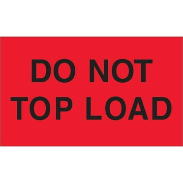 The Packaging Wholesalers Tape Logic Labels "Do Not Top Load" 3" x 5" Fluorescent Red 500/Roll