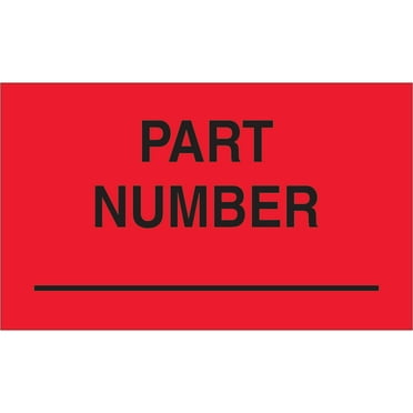 The Packaging Wholesalers Tape Logic Labels "Part Number" 3" x 5" Fluorescent Red 500/Roll LABDL3201