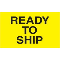 The Packaging Wholesalers Tape Logic Labels "Ready to Ship" 3" x 5" Fluorescent Yellow 500/Roll