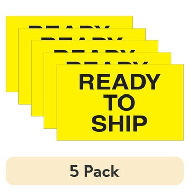 (5 pack) The Packaging Wholesalers Tape Logic Labels "Ready to Ship" 3" x 5" Fluorescent Yellow 500/Roll