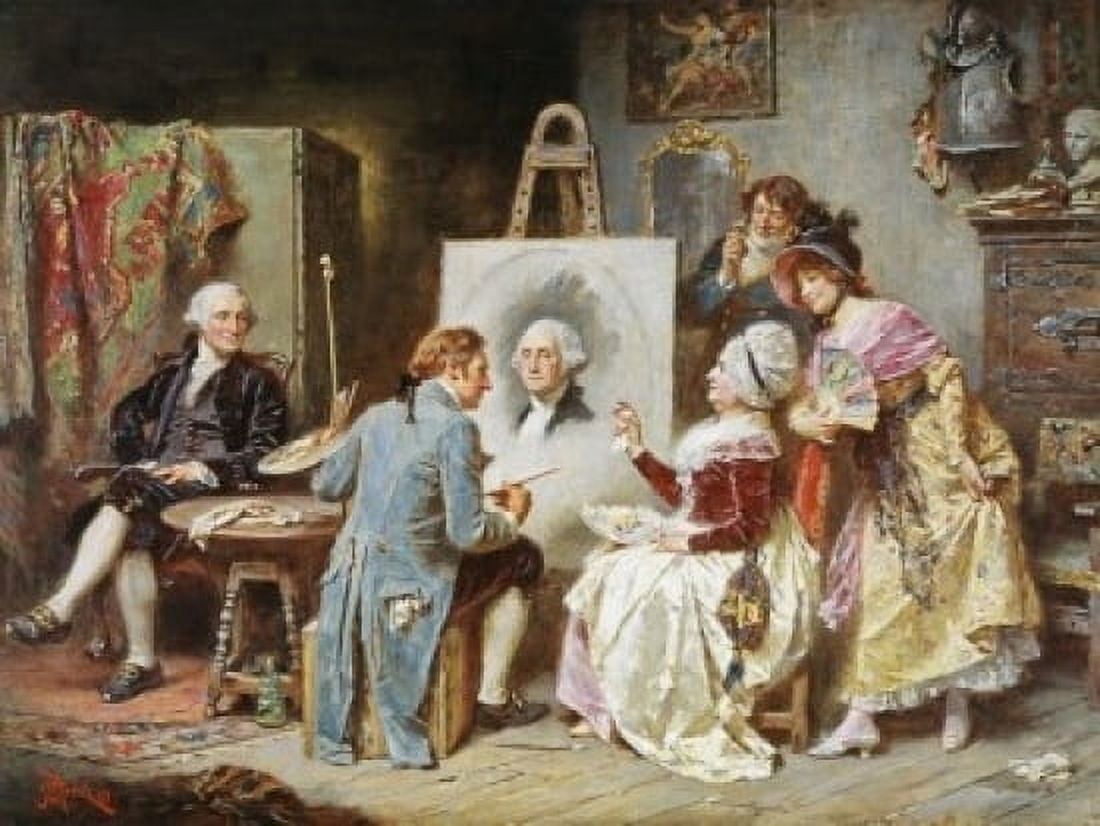 The Painter and President Washington Jean Leon Gerome Ferris 1863-1930 American Canvas Art - Jean Leon Gerome Ferris (24 x 36)