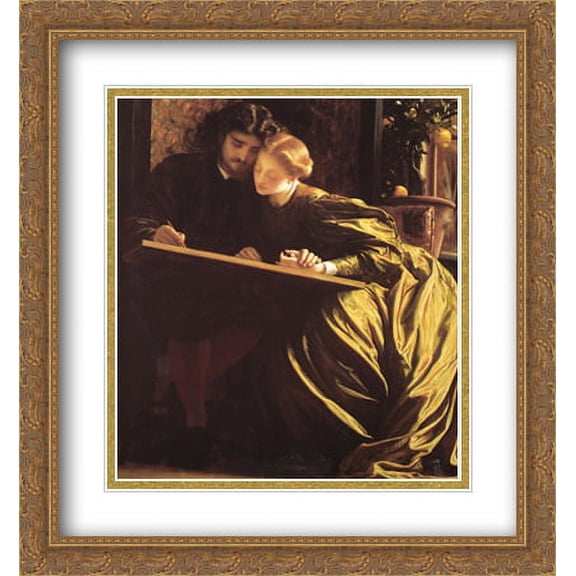 The Painter's Honeymoon 2x Matted 28x30 Large Gold Ornate Framed Art Print by Leighton, Lord Frederick