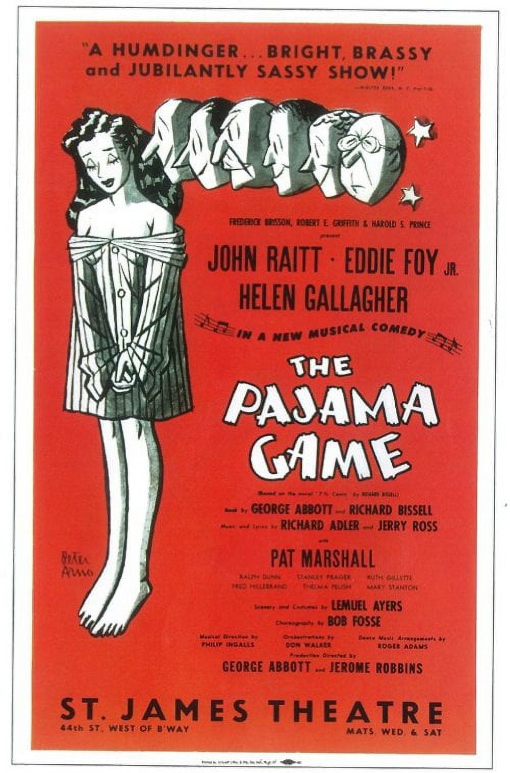 The Pajama Game (1954) 11x17 Broadway Poster