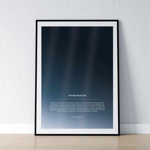 The Pale Blue Dot Print Carl Sagan Quote Poster Print Inspirational Quote Earth Astronomy Minimalist Wall Art Home Decor