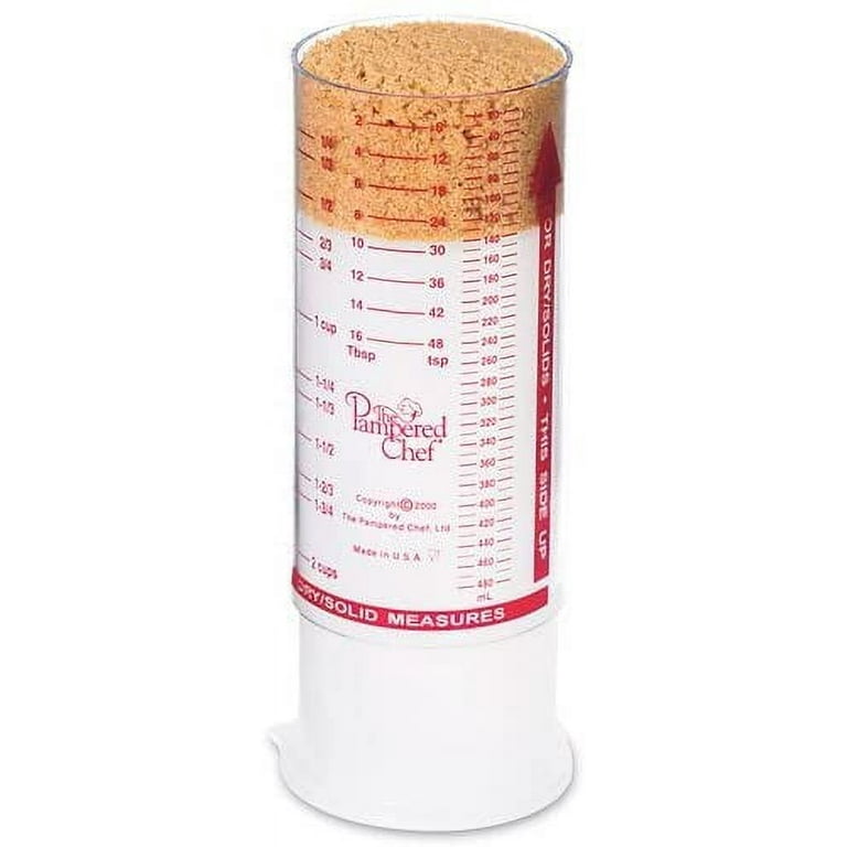 The Pampered Chef, Kitchen, The Pampered Chef Slide Adjustable Wet Dry Measuring  Cup 2 Cup Pusher Tube