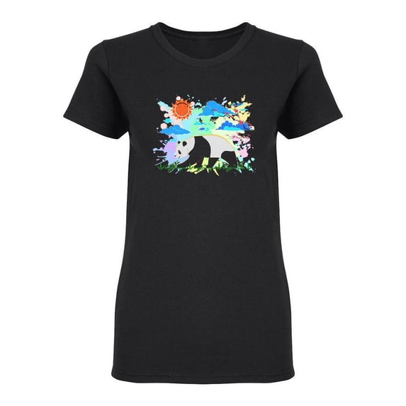 The Panda Is Coming Shaped T-Shirt Women -Image by Shutterstock, Female Medium