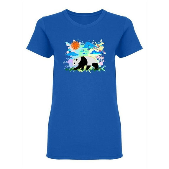 The Panda Is Coming Shaped T-Shirt Women -Image by Shutterstock, Female Medium