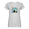 thumbnail image 1 of The Panda Is Coming Shaped T-Shirt Women -Image by Shutterstock, Female x-Large, 1 of 2