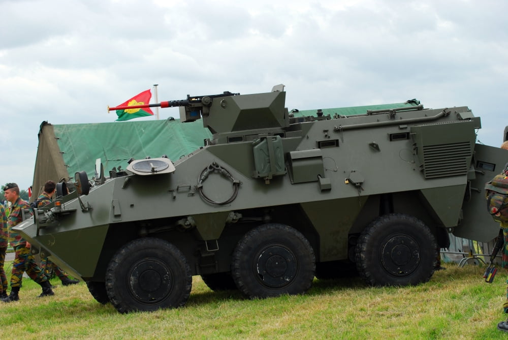 The Pandur 6x6 family of wheeled armoured vehicles in use by the Belgian Army Canvas Art - Luc De JaegerStocktrek Images (17 x 12)