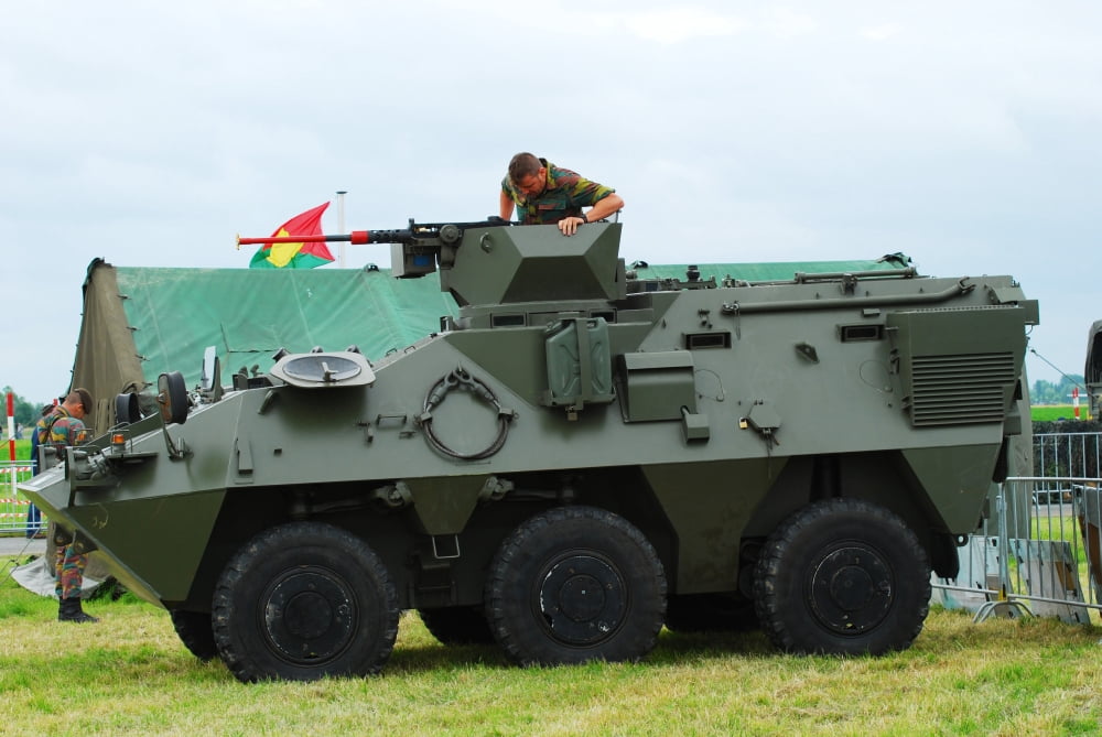The Pandur 6x6 family of wheeled armoured vehicles in use by the Belgian Army Canvas Art - Luc De JaegerStocktrek Images (17 x 12)