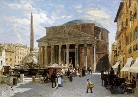 The Pantheon Rome Canvas Art - Veronika Mario Herwegen-Manini (20 x 28)