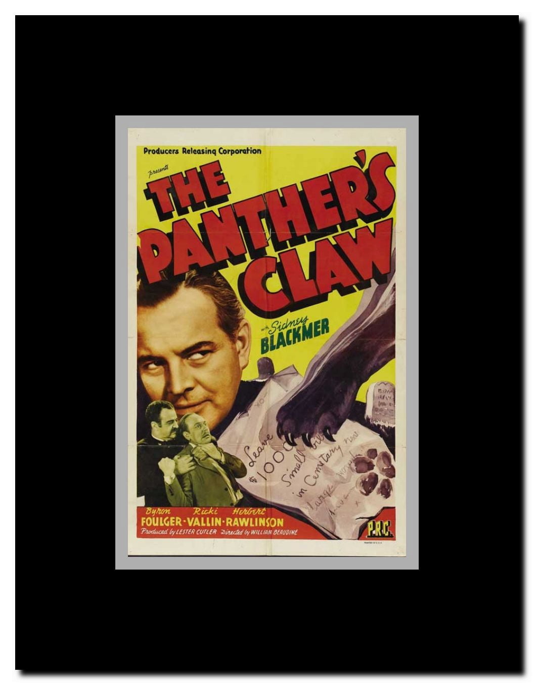 The Panther's Claw Framed Movie Poster
