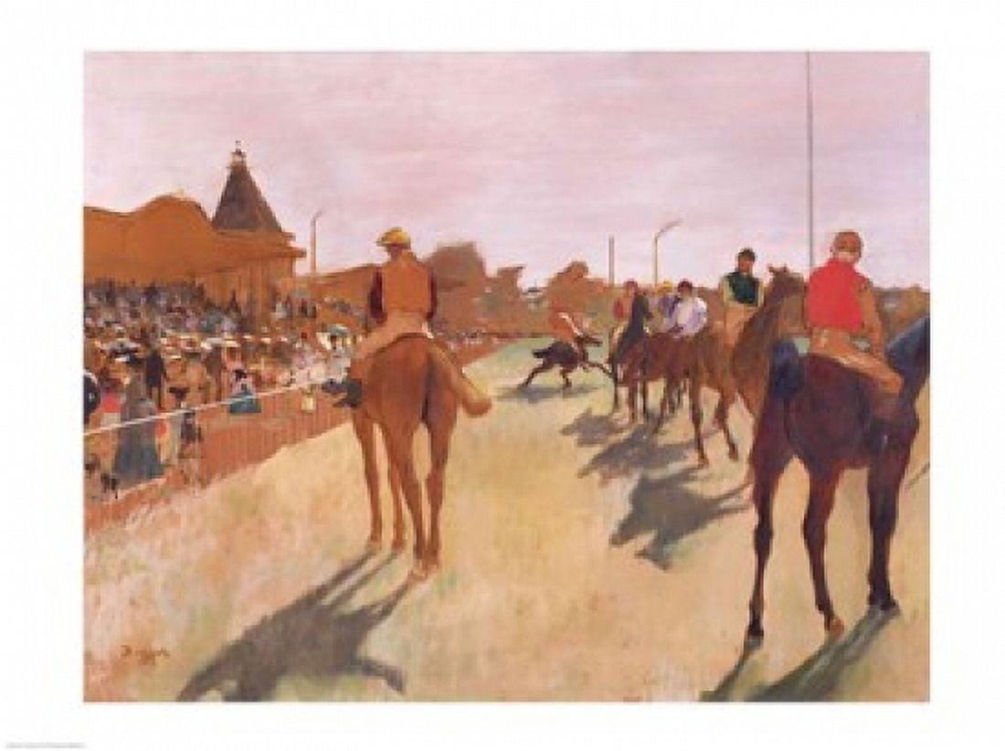The Parade or Race Horses in front of the Stands Canvas Art - Edgar Degas (24 x 18)
