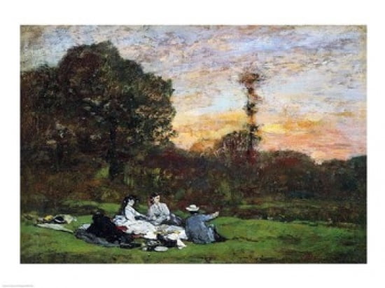 The Pardon of Sainte-Anne-La-Palud Brittany 1858 Canvas Art - Eugene louis Boudin (36 x 24)