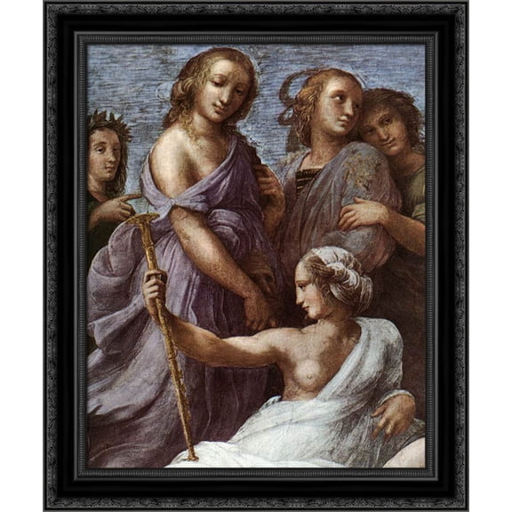 The Parnassus [detail: 1] 20x23 Black Ornate Wood Framed Canvas Art by Raphael