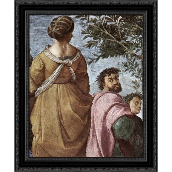 The Parnassus [detail: 6] 20x23 Black Ornate Wood Framed Canvas Art by Raphael