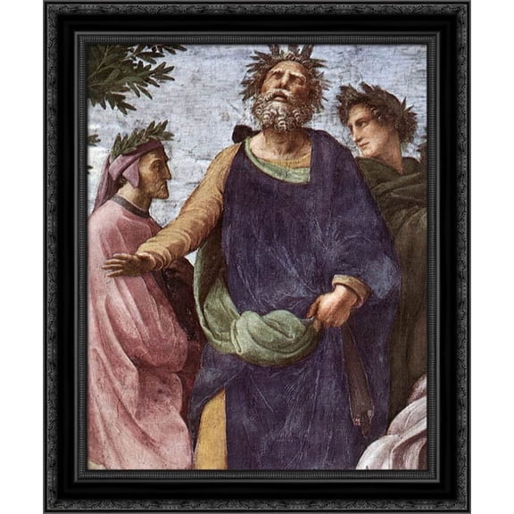 The Parnassus [detail: 7] 20x23 Black Ornate Wood Framed Canvas Art by Raphael