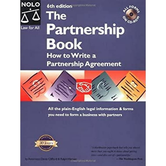 Pre-Owned The Partnership Book: How to Write A Partnership Agreement (With CD-ROM) 6th Edition (Paperback) 0873375602 9780873375603