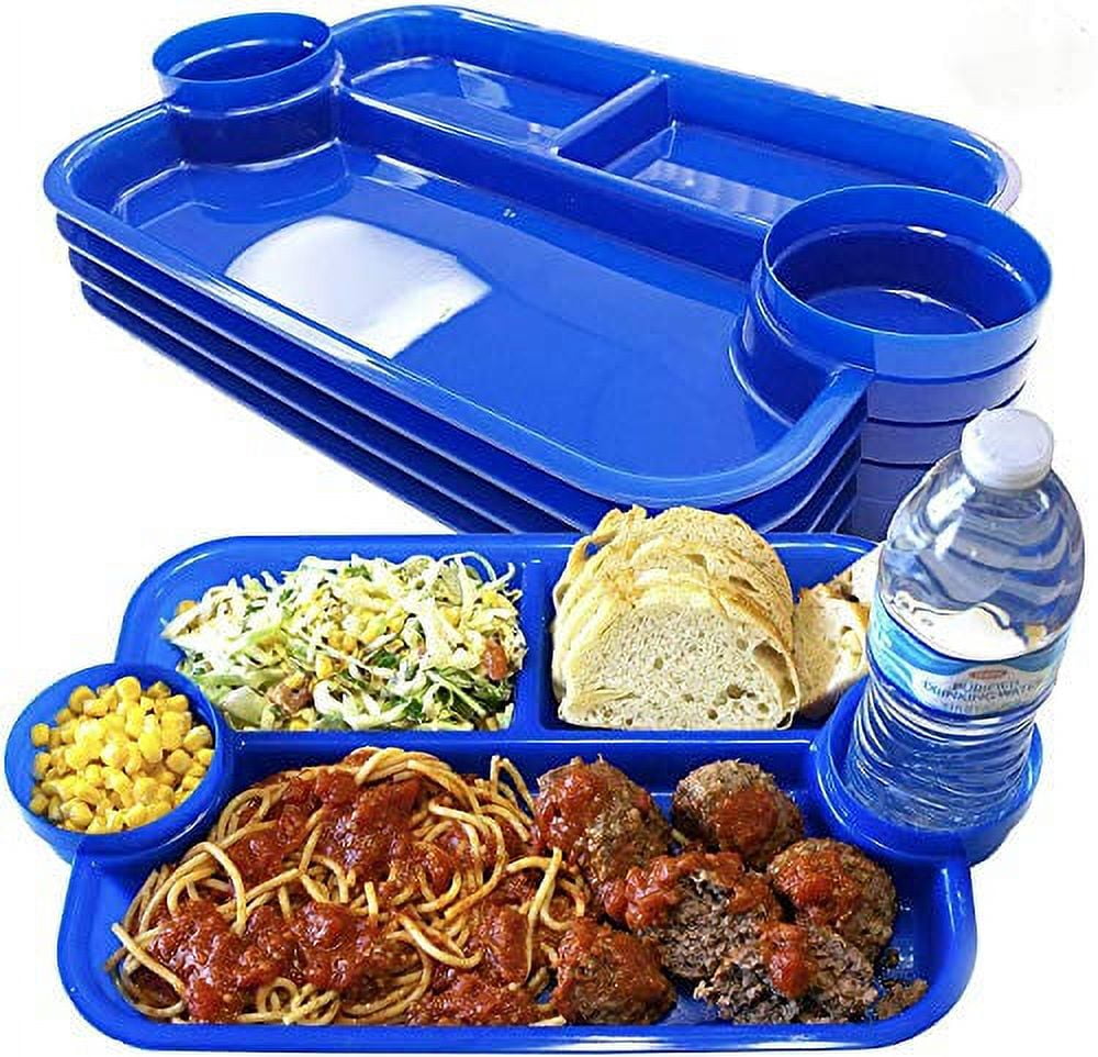 The Party Dipper - Kids and Adults Party Plate Serving Tray Innovative  Multi-Use Versatile Convenient for a Party, Events, Catering, School, Home  - Made in USA (Pack of 4 Blue) 
