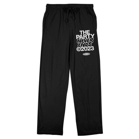 The Party Never Ends Copyright 2023 Men's Black Sleep Pajama Pants-Medium