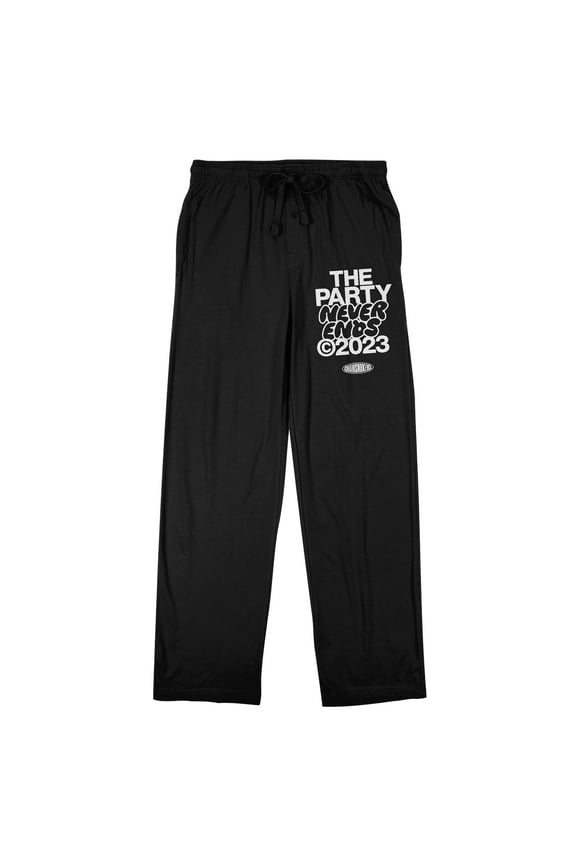 The Party Never Ends Copyright 2023 Men's Black Sleep Pajama Pants-Medium