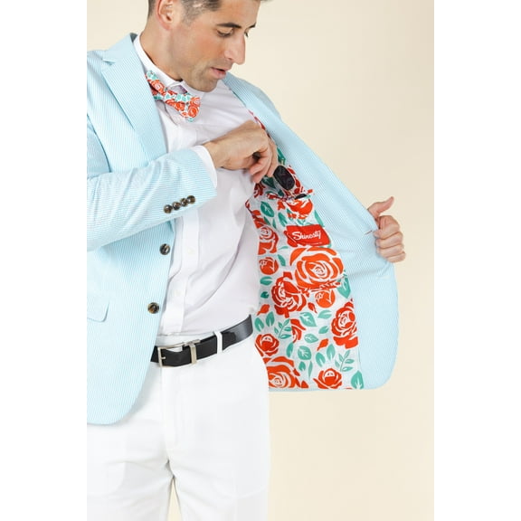 The Party Paddock - Shinesty Derby Roses Seersucker Suit  US Jacket 52
