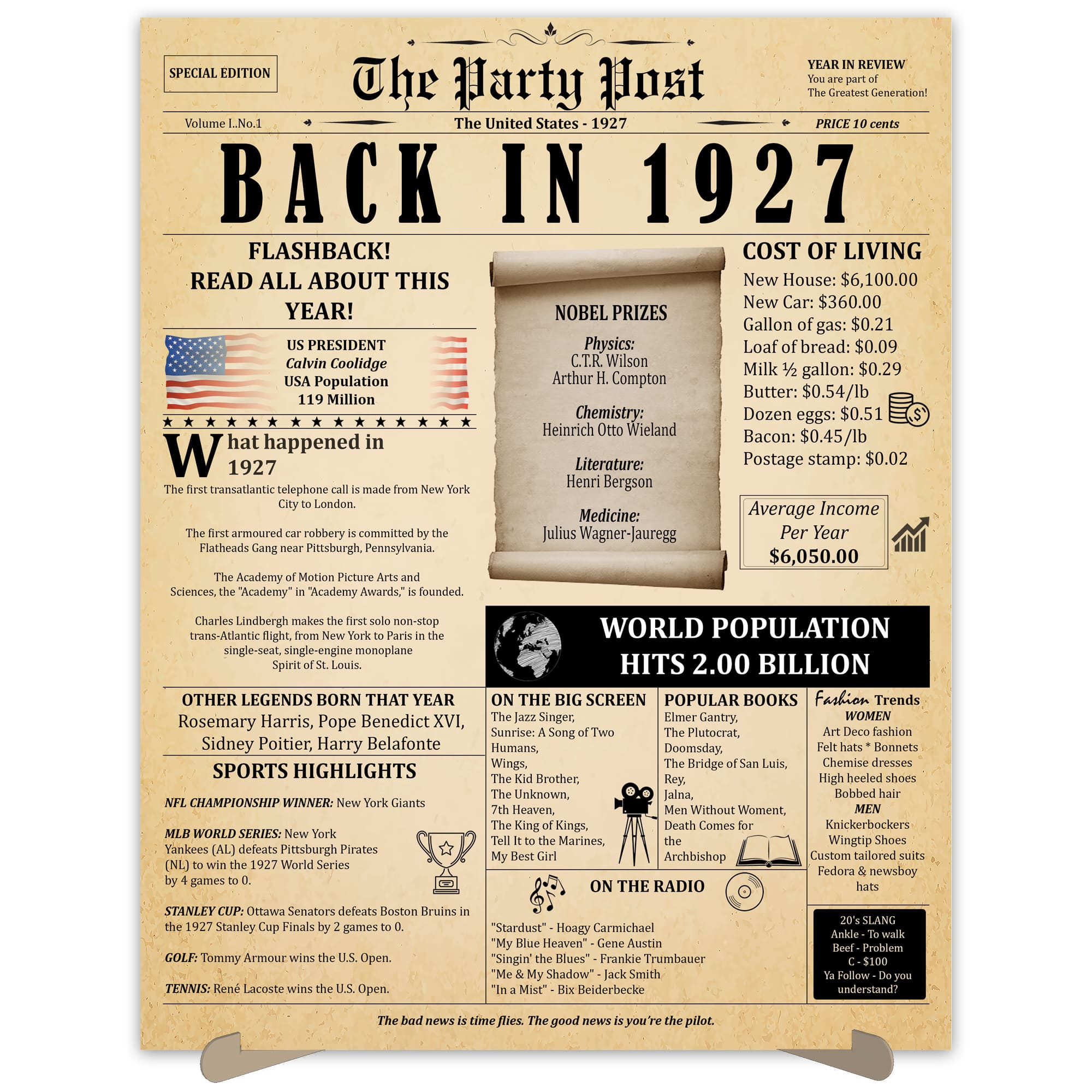 The Party Post 97th Birthday Party Decorations 11x14 in Unframed Poster Born in 1927 - image 1 of 5