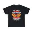 thumbnail image 1 of The Party Starts When The Wiener Comes Out Funny Summer cook out T-shirt, 1 of 2