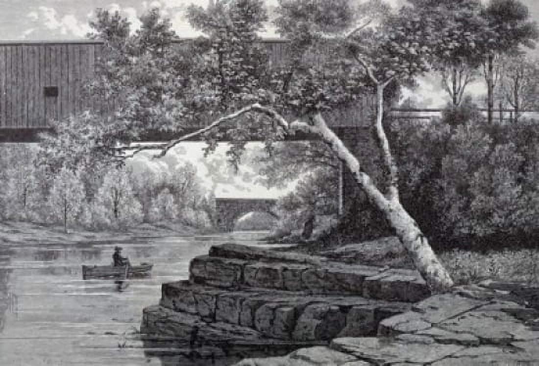 The Passaic Below Little Falls Jules Tavernier (1844-1889 American) Etching Canvas Art - Jules Tavernier (18 x 24)
