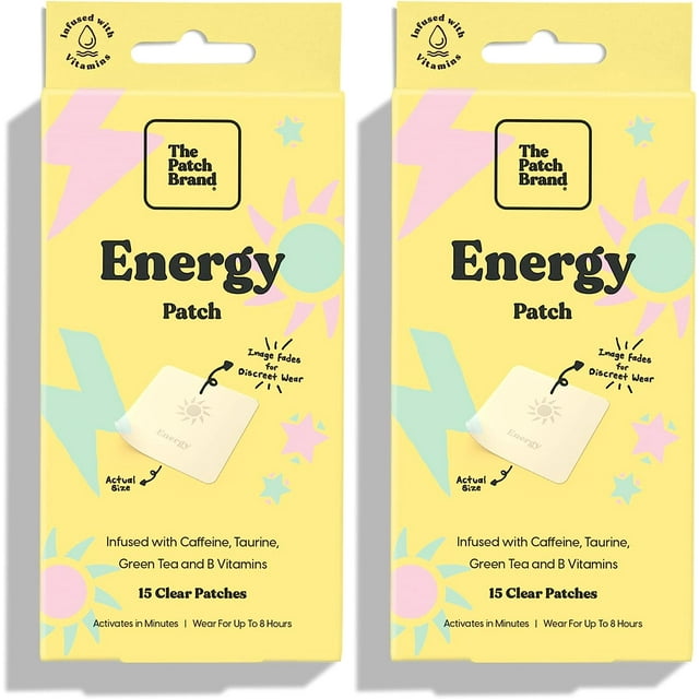 Patch Brand Fast Acting Energy Vitamin Patches with Caffeine, Gluten