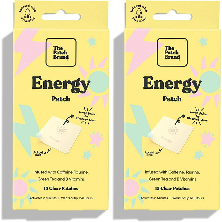 The Patch Brand Energy Patch Gluten Free Skin Vitamin Patches with  Caffeine, 2-Pack