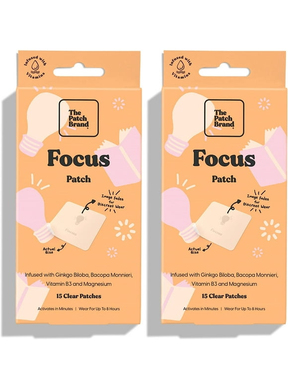 The Patch Brand Focus Patch Gluten Free Skin Vitamin Patches with Valerian Root, 2-Pack
