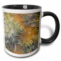 3drose, the Path Through the Irises by Claude Monet 1916-17, 15oz Two-tone Black Mug