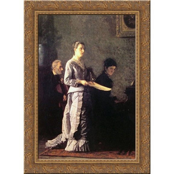The Pathetic Song 19x24 Gold Ornate Wood Framed Canvas Art by Eakins, Thomas